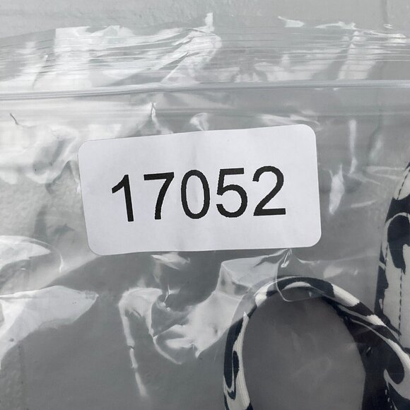 Lands End Swim Top Women 12A Black White Floral Bra Pads Wide Tankini Boho Beach - Picture 8 of 8